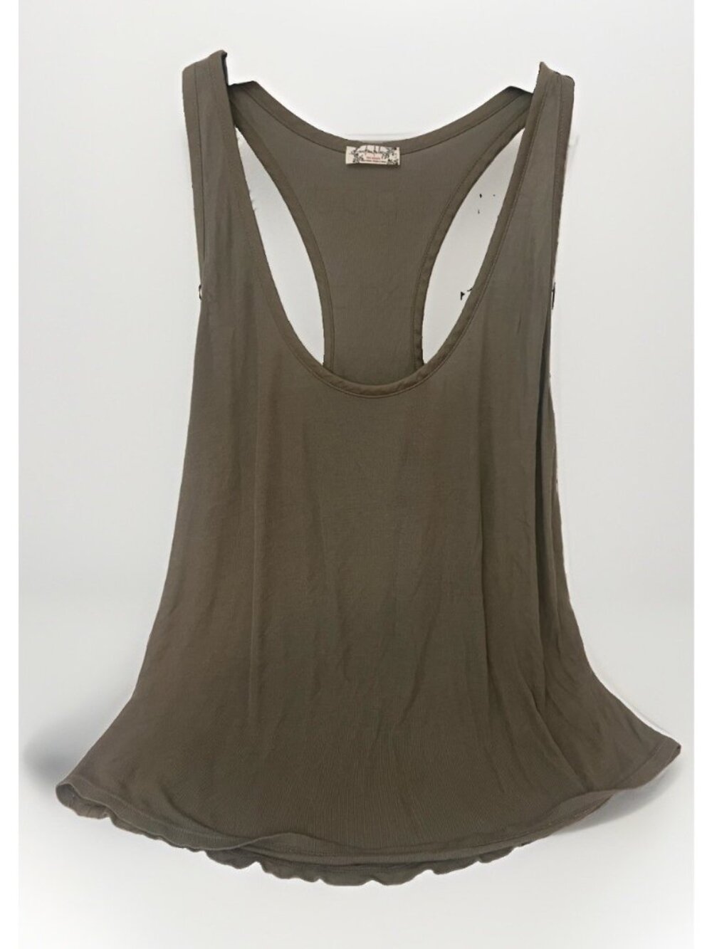 Free People Movement Womens L Halter Racerback Tank Top Olive Green. Hh